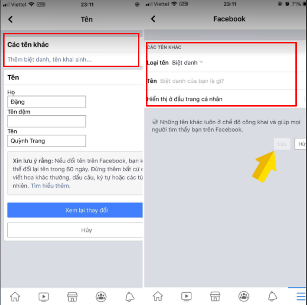 cách thêm biệt biệt danh vào tên Facebook