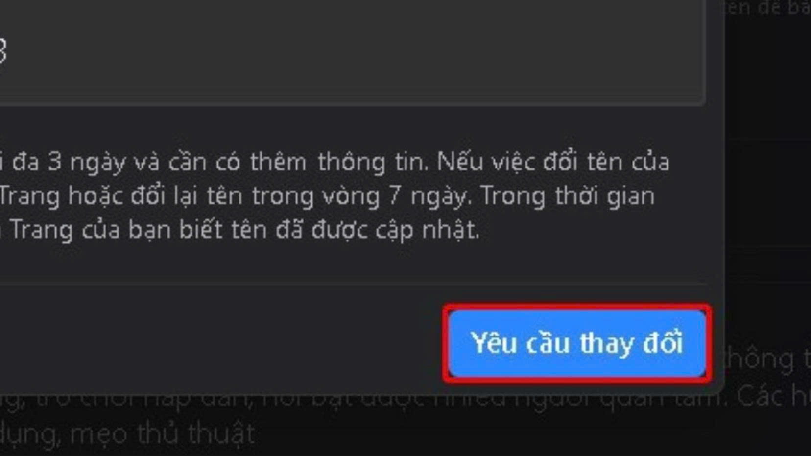 Cách đổi tên fanpage